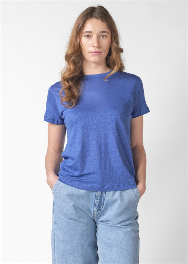 Klitmøller Collective Rikke linen tee - surf blue